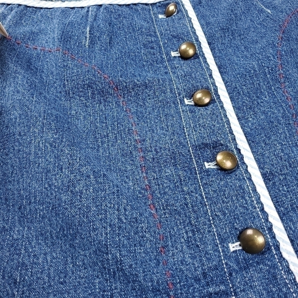 New Etcetera Blue Jean Denim Candy Cane Button Front Size 8 - Picture 11 of 13